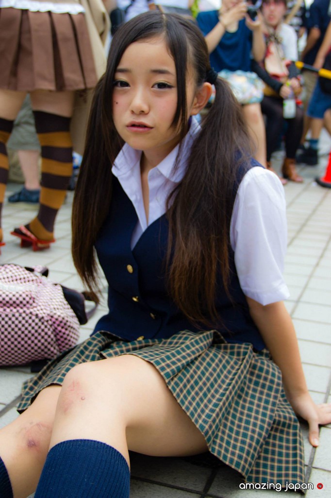 Nake asian woman in school uniforms