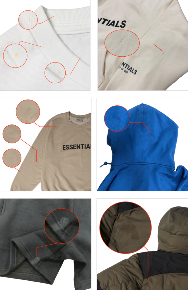 日本潮牌・服饰 SNKRDUNK官方品质指南 全新服饰 脏污・斑点 基准外 NG 官方实例