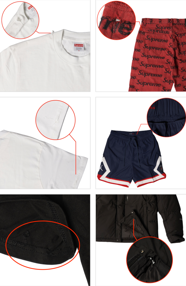 日本潮牌・服饰 SNKRDUNK官方品质指南 全新服饰 脱线・破损 基准外 NG 官方实例