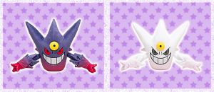 Pokemon Center 2014 Mega Gengar & Shiny White Gengar Plush Toy