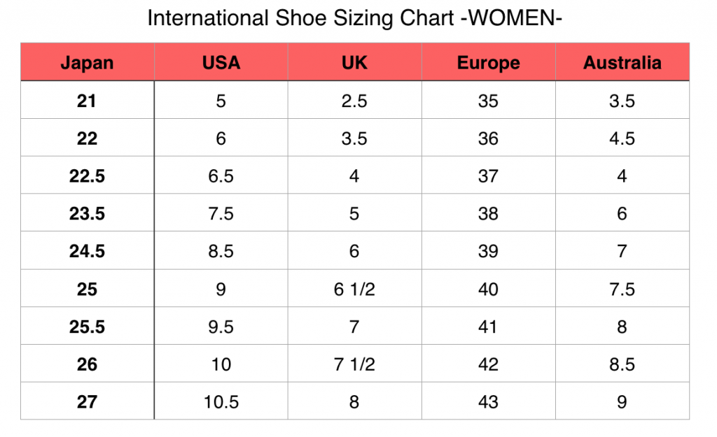 Japanese Clothing and Shoe Sizing Guide: Important for Online shopping ...