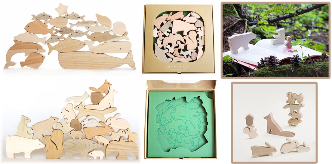 Forest Animal & Marine Life Stacking Woodblocks