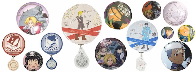 Fullmetal Alchemist Ita Bag Accessories: FMA Button Badges