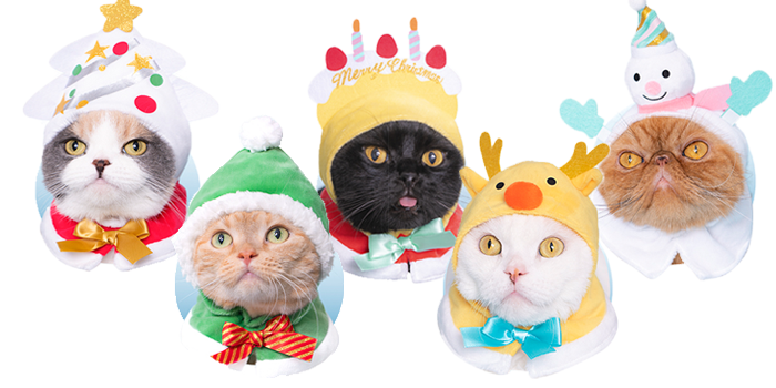 Kitan Club Cat Hats: Christmas Costume Headwear for Kitties