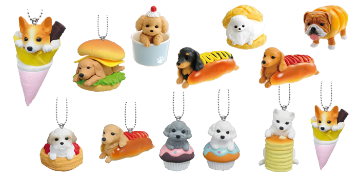 Bandai Gashapon Inupan Dog Bread figurines