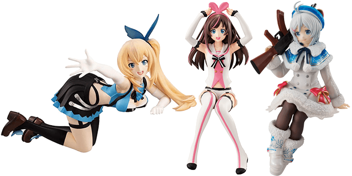 Virtual YouTubers - Kizuna Ai, Mirai Akari. and Dennou Shojo Siro Noodle Stoppers