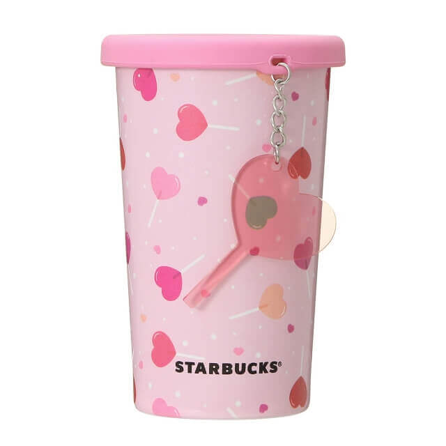 Starbucks Valentine 2021: Silicon Lid Stainless Cup Charm Lollipop