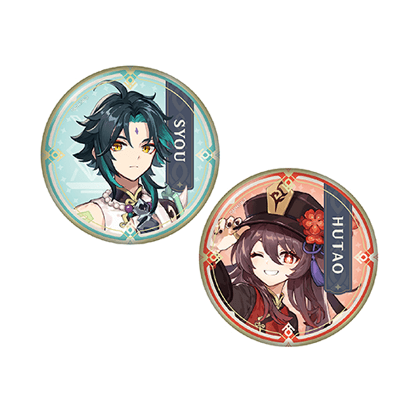 Genshin Impact x Sweets Paradise Xiao & Hu Tao Pin Set - FROM JAPAN