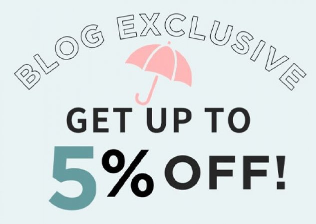 NEW: No minimum purchase amount! Get up to 5% OFF on ANY item with our Blog Coupon for this month!