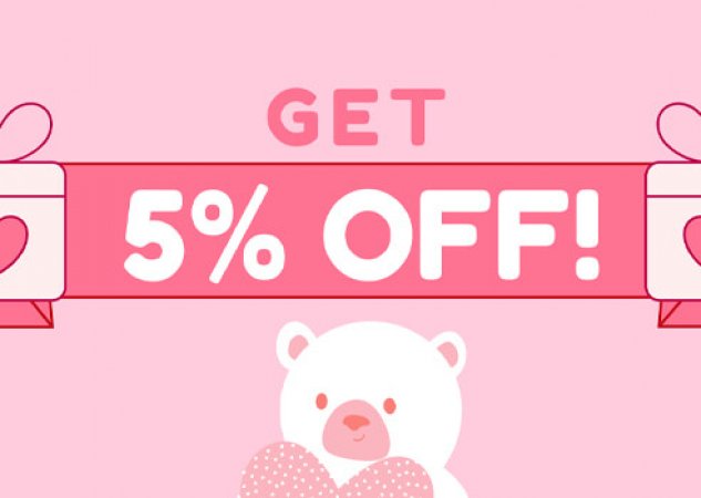 NEW: No minimum purchase amount! Get up to 5% OFF on ANY item with our Blog Coupon for this month!