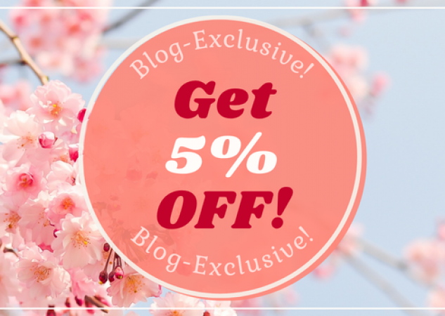 NEW: No minimum purchase amount! Get up to 5% OFF on ANY item with our Blog Coupon for this month!
