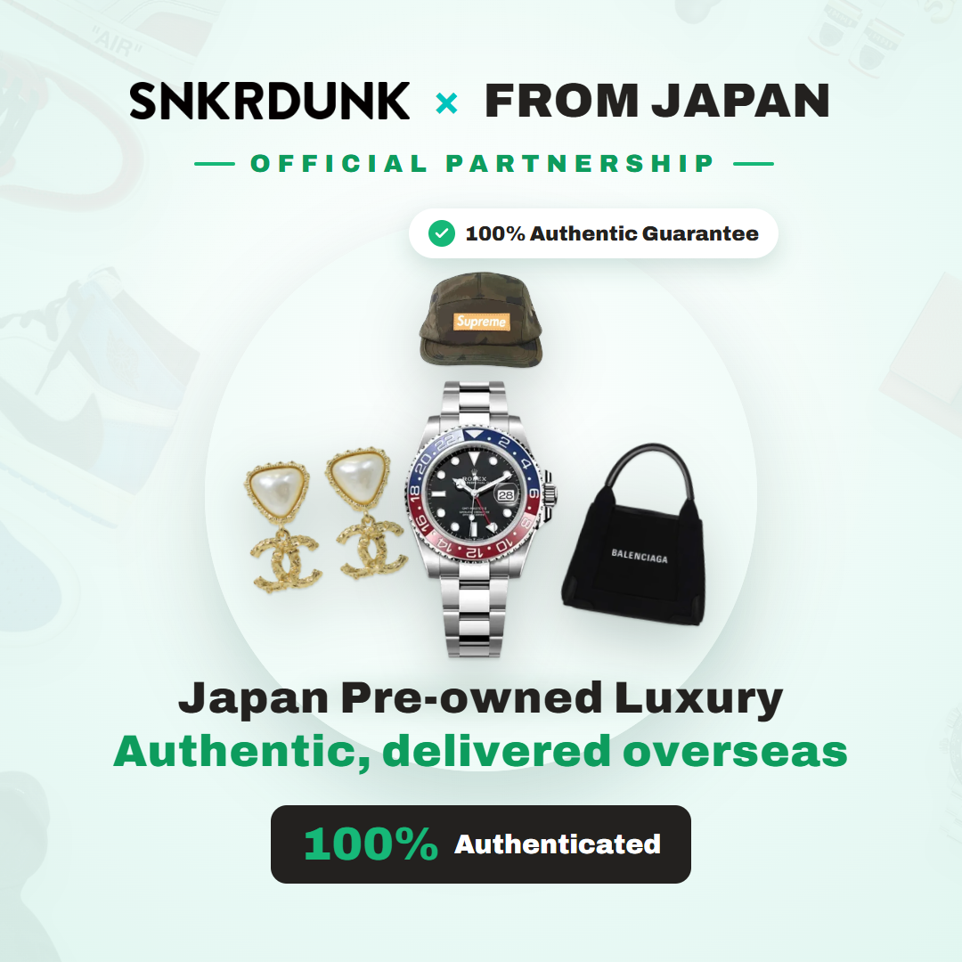 SNKRDUNK × FROM JAPAN official partnership: authentic Japan pre-owned luxury and streetwear delivered overseas (FROM JAPAN proxy buying)