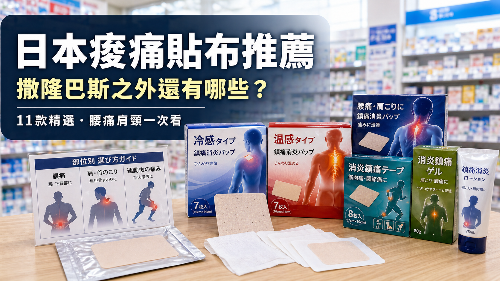 2026日本痠痛貼布推薦 撒隆巴斯之外還有哪些 腰痛肩頸運動後痠痛 11款精選